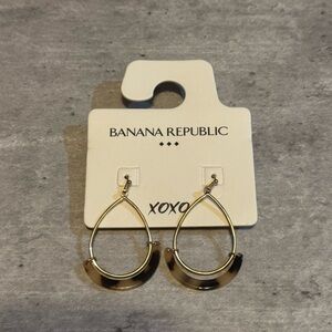 Banana Republic Gold-Tone Teardrop Earrings with Tortoise Shell Accents